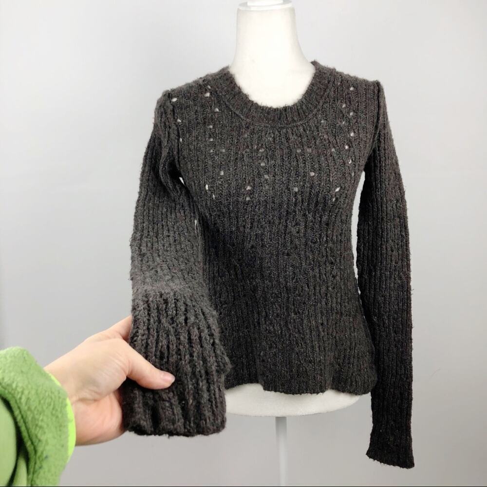 Free People General Shrunken Pullover Sweater in Brown XS - Picture 3 of 15